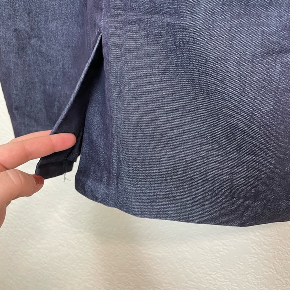 83 Merona Faux Jean Blue Lined Career Pencil Skirt Size 12 - Picture 6 of 8